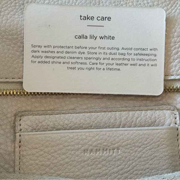 Hammitt Calla Lily White Elegant Leather & Gold Tote Bag Purse Like New Handbag - Picture 6 of 15